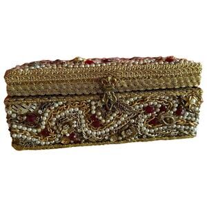 Beaded Jewelry Box One of a Kind Retro Glam Maximalism
